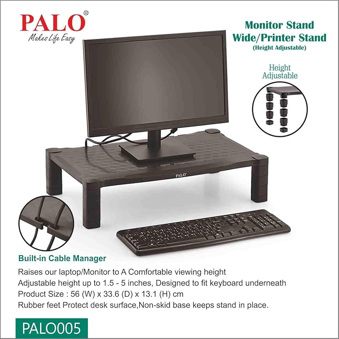 Palo Height Adjustable Monitor Riser/Printer Stand