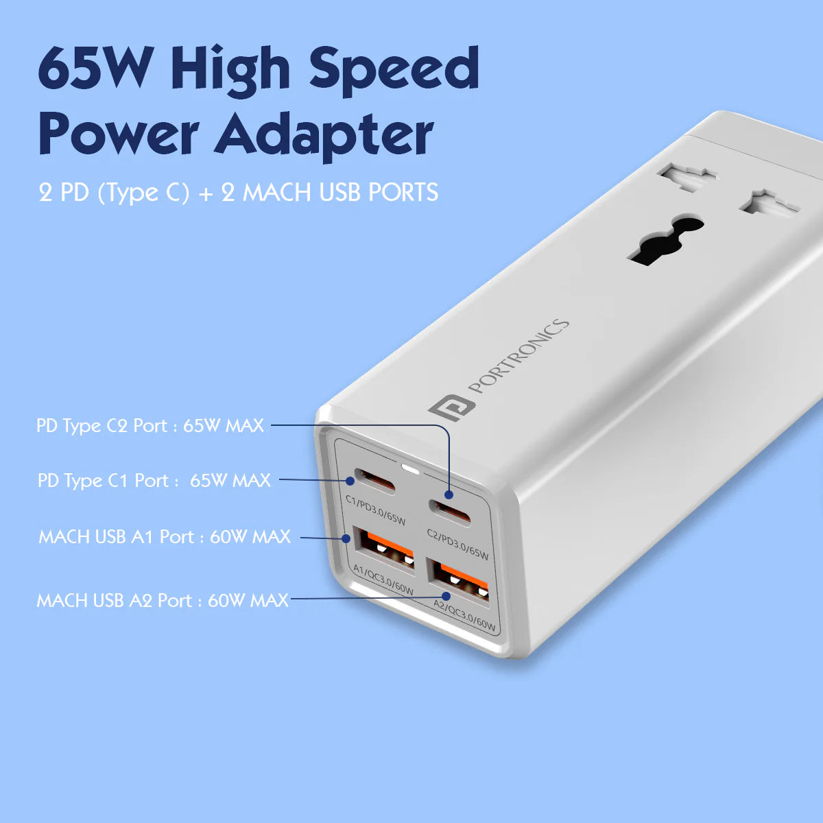 Portronics Adapto Volt 65